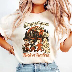 Support Your Local Trick Or Treaters Shirt, Halloween Retro Graphic Shirt